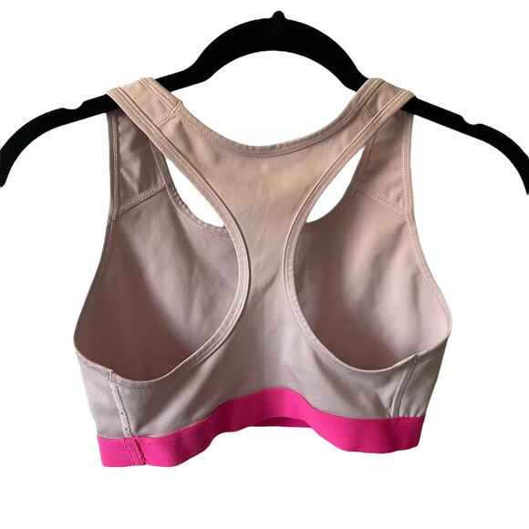 Nike Womens Medium Racerback Sports Bra Pink Dri-Fit Workout Activewear Basic - Picture 7 of 8